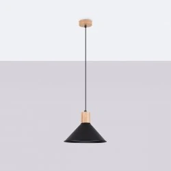 Lampy-sufitowe - lampa wisząca jaga czarna sollux sl.1320 