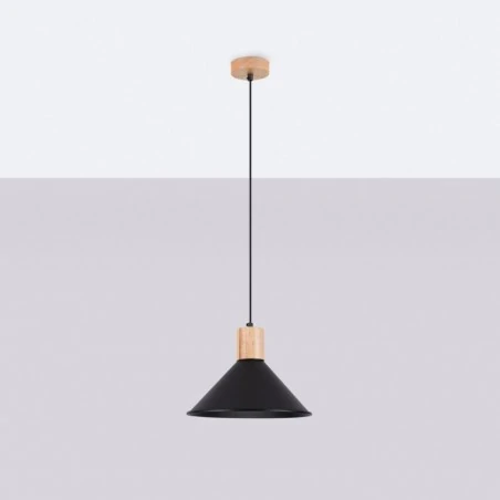 Lampy-sufitowe - lampa wisząca jaga czarna sollux sl.1320 