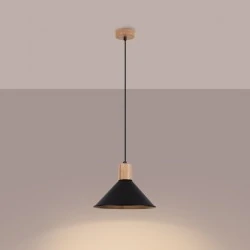Lampy-sufitowe - lampa wisząca jaga czarna sollux sl.1320 