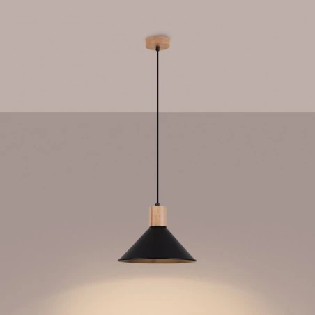 Lampy-sufitowe - lampa wisząca jaga czarna sollux sl.1320 