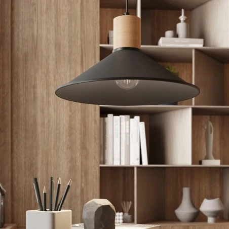 Lampy-sufitowe - lampa wisząca jaga czarna sollux sl.1320 