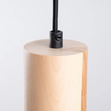 Lampy-sufitowe - lampa wisząca czarna z drewnianą wstawką fano czarna sollux sl.1322 