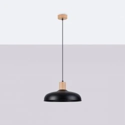 Lampy-sufitowe - lampa wisząca indy czarna sollux sl.1324 
