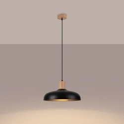 Lampy-sufitowe - lampa wisząca indy czarna sollux sl.1324 