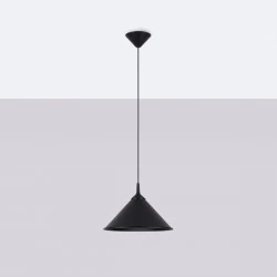Lampy-sufitowe - lampa wisząca prosta czarna e27 zuma czarna sollux sl.1326 