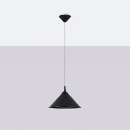 Lampy-sufitowe - lampa wisząca prosta czarna e27 zuma czarna sollux sl.1326 