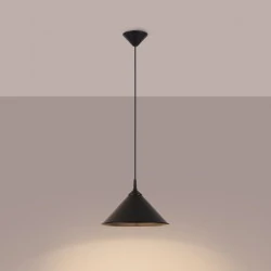 Lampy-sufitowe - lampa wisząca prosta czarna e27 zuma czarna sollux sl.1326 