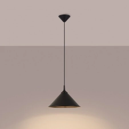 Lampy-sufitowe - lampa wisząca prosta czarna e27 zuma czarna sollux sl.1326 