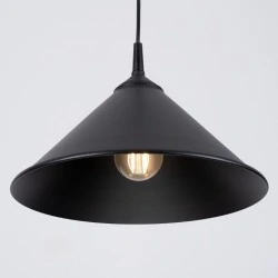 Lampy-sufitowe - lampa wisząca prosta czarna e27 zuma czarna sollux sl.1326 