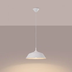 Lampy-sufitowe - lampa wisząca biała w stylu skandynawskim frika biała sollux sl.1327 