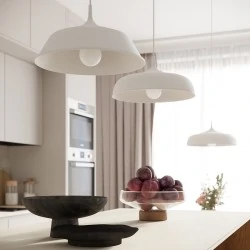 Lampy-sufitowe - lampa wisząca biała w stylu skandynawskim frika biała sollux sl.1327 
