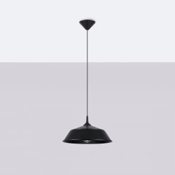 Lampy-sufitowe - lampa wisząca nowoczena minimalistyczna e27 frika czarna sollux sl.1328 