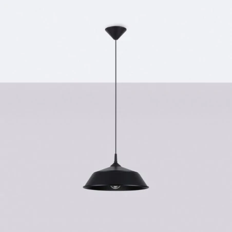 Lampy-sufitowe - lampa wisząca nowoczena minimalistyczna e27 frika czarna sollux sl.1328 