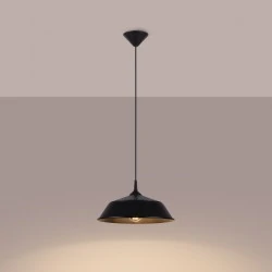 Lampy-sufitowe - lampa wisząca nowoczena minimalistyczna e27 frika czarna sollux sl.1328 