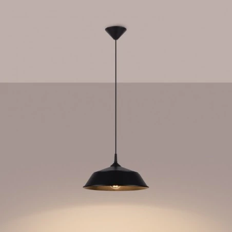 Lampy-sufitowe - lampa wisząca nowoczena minimalistyczna e27 frika czarna sollux sl.1328 