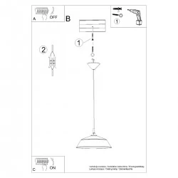 Lampy-sufitowe - lampa wisząca nowoczena minimalistyczna e27 frika czarna sollux sl.1328 