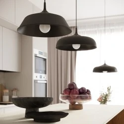 Lampy-sufitowe - lampa wisząca nowoczena minimalistyczna e27 frika czarna sollux sl.1328 
