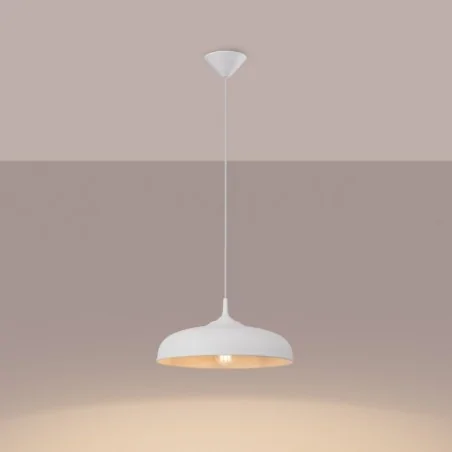 Lampy-sufitowe - lampa wisząca sufitowa nad wyspę kuchenną biała gina sl.1329 sollux 