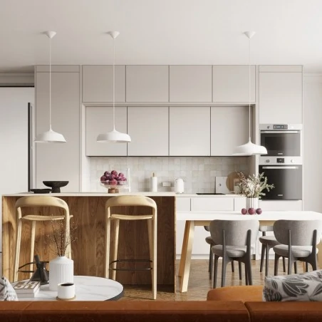 Lampy-sufitowe - lampa wisząca sufitowa nad wyspę kuchenną biała gina sl.1329 sollux 