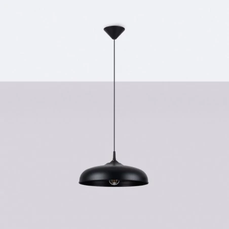 Lampy-sufitowe - lampa wisząca czarna modern gina e27 sollux sl.1330 