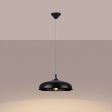 Lampy-sufitowe - lampa wisząca czarna modern gina e27 sollux sl.1330 