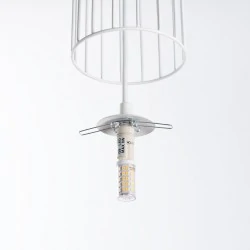 Lampy-sufitowe - lampa wisząca biała kula industrialna brina 1 sollux sl.1331 