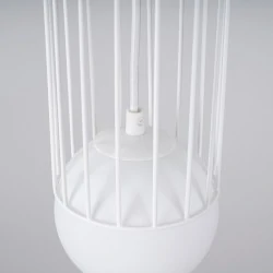 Lampy-sufitowe - lampa wisząca biała kula industrialna brina 1 sollux sl.1331 
