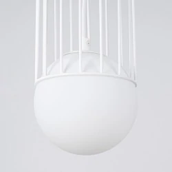 Lampy-sufitowe - lampa wisząca biała kula industrialna brina 1 sollux sl.1331 