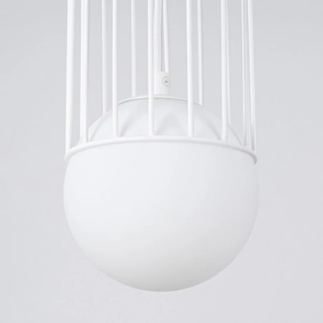 Lampy-sufitowe - lampa wisząca biała kula industrialna brina 1 sollux sl.1331 