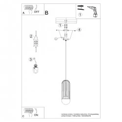 Lampy-sufitowe - lampa wisząca biała kula industrialna brina 1 sollux sl.1331 