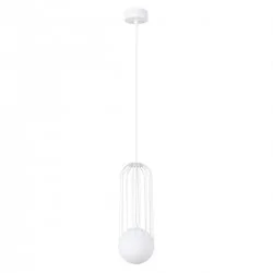 Lampa wisząca biała kula...