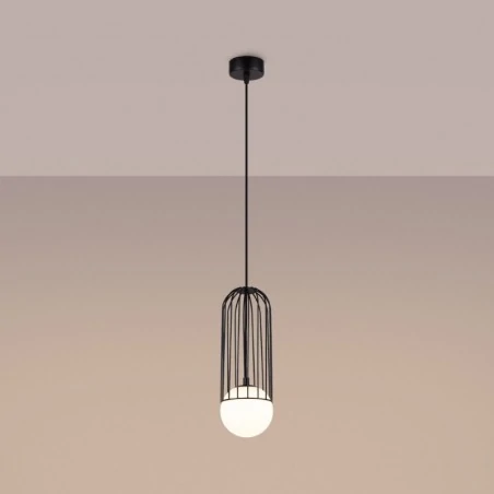 Lampy-sufitowe - lampa wisząca sufitowa industrialna czarna brina sl.1332 sollux 