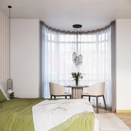 Lampy-sufitowe - lampa wisząca sufitowa industrialna czarna brina sl.1332 sollux 