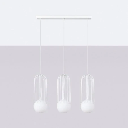 Lampy-sufitowe - lampa wisząca  ażurowe białe kule g9 brina 3l biała sollux sl.1333 