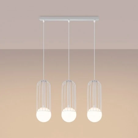 Lampy-sufitowe - lampa wisząca  ażurowe białe kule g9 brina 3l biała sollux sl.1333 