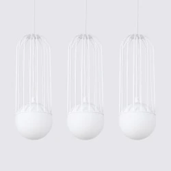 Lampy-sufitowe - lampa wisząca  ażurowe białe kule g9 brina 3l biała sollux sl.1333 