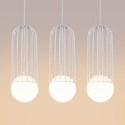 Lampy-sufitowe - lampa wisząca  ażurowe białe kule g9 brina 3l biała sollux sl.1333 