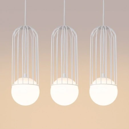 Lampy-sufitowe - lampa wisząca  ażurowe białe kule g9 brina 3l biała sollux sl.1333 