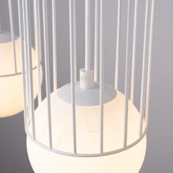 Lampy-sufitowe - lampa wisząca  ażurowe białe kule g9 brina 3l biała sollux sl.1333 