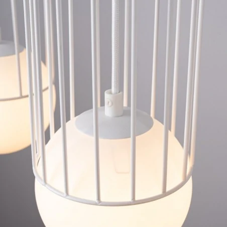 Lampy-sufitowe - lampa wisząca  ażurowe białe kule g9 brina 3l biała sollux sl.1333 