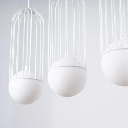 Lampy-sufitowe - lampa wisząca  ażurowe białe kule g9 brina 3l biała sollux sl.1333 