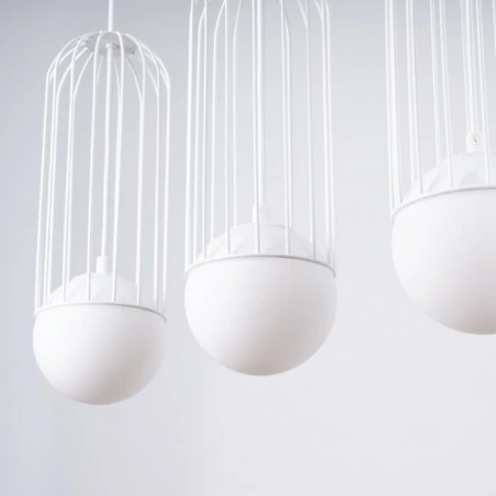 Lampy-sufitowe - lampa wisząca  ażurowe białe kule g9 brina 3l biała sollux sl.1333 