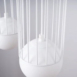 Lampy-sufitowe - lampa wisząca  ażurowe białe kule g9 brina 3l biała sollux sl.1333 