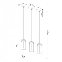 Lampy-sufitowe - lampa wisząca  ażurowe białe kule g9 brina 3l biała sollux sl.1333 