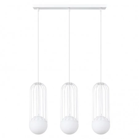 Lampy-sufitowe - lampa wisząca  ażurowe białe kule g9 brina 3l biała sollux sl.1333 