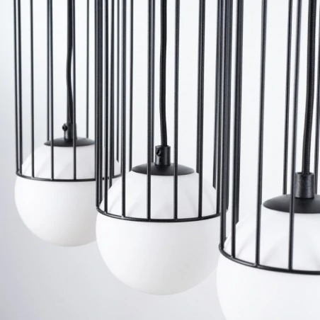 Lampy-sufitowe - lampa wisząca 3 kule industrialna do salonu brina 3l czarna sollux sl.1334 