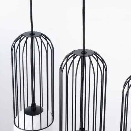 Lampy-sufitowe - lampa wisząca 3 kule industrialna do salonu brina 3l czarna sollux sl.1334 