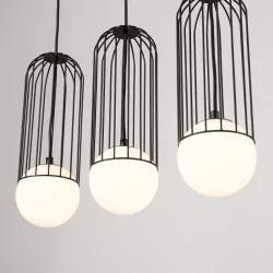 Lampy-sufitowe - lampa wisząca 3 kule industrialna do salonu brina 3l czarna sollux sl.1334 