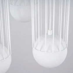Lampy-sufitowe - lampa wisząca ażurowa biała industrial 3 kule brina 3p sollux sl.1335 