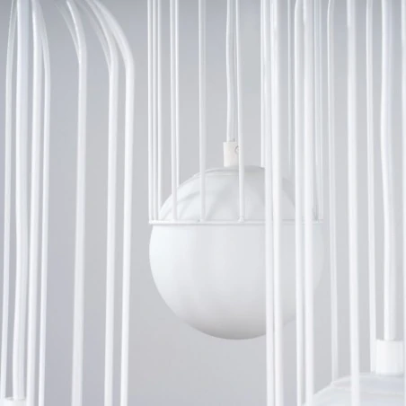 Lampy-sufitowe - lampa wisząca ażurowa biała industrial 3 kule brina 3p sollux sl.1335 